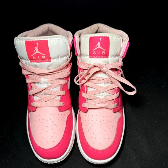 Size 7 - Nike Air Jordan 1 Mid GS Fierce Pink Men's Shoes - Picture 4 of 8